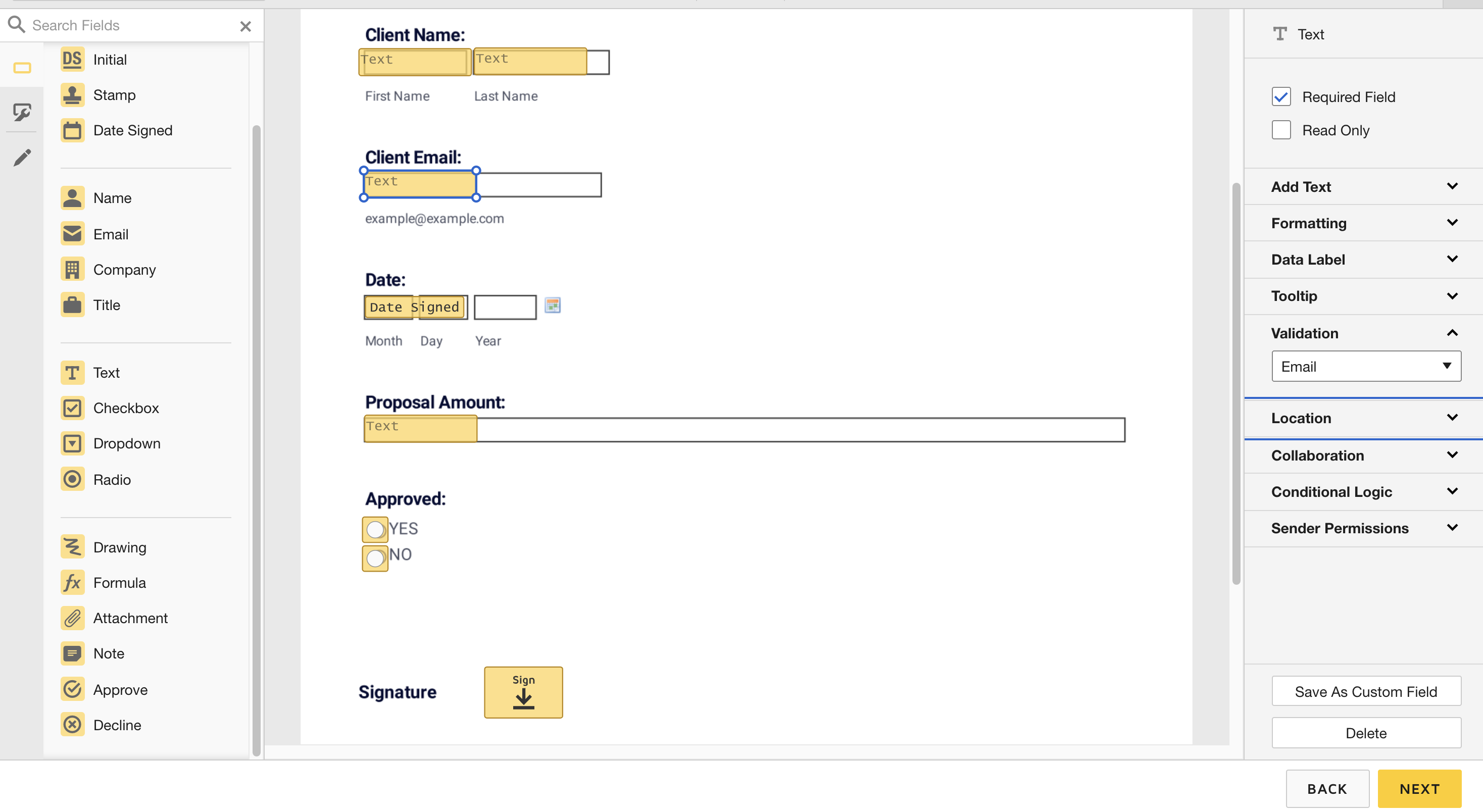 Docusign example