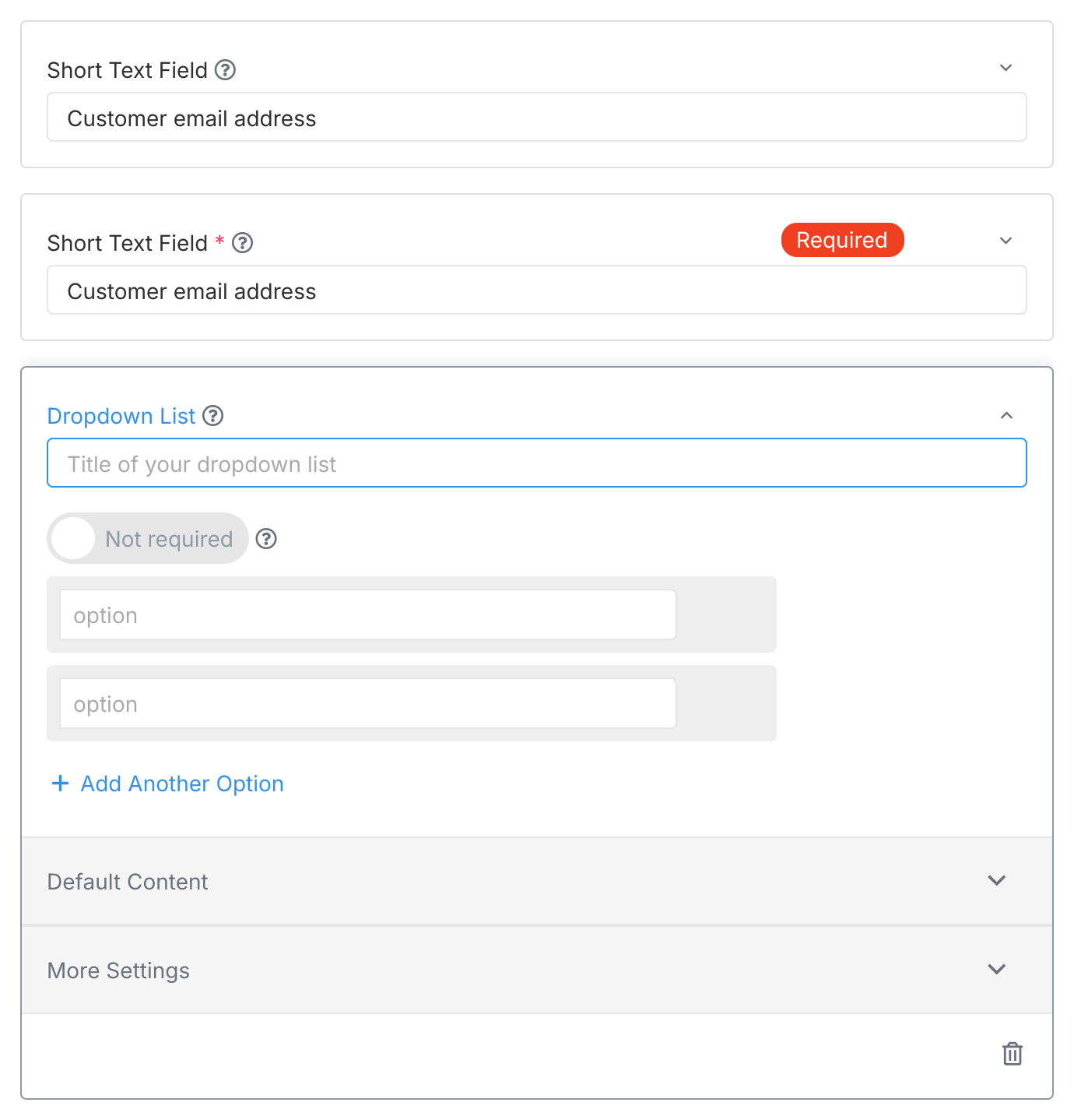 Dropdown List Field