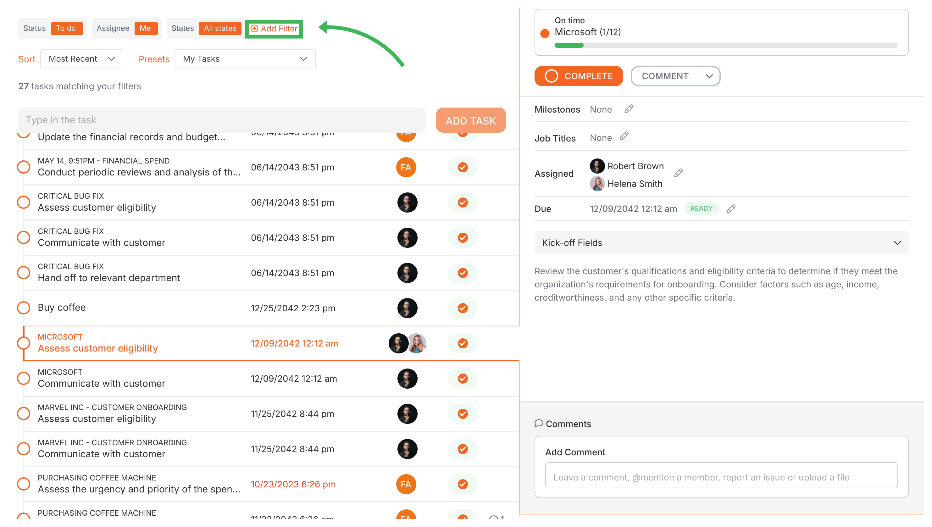 Advanced Task Filters