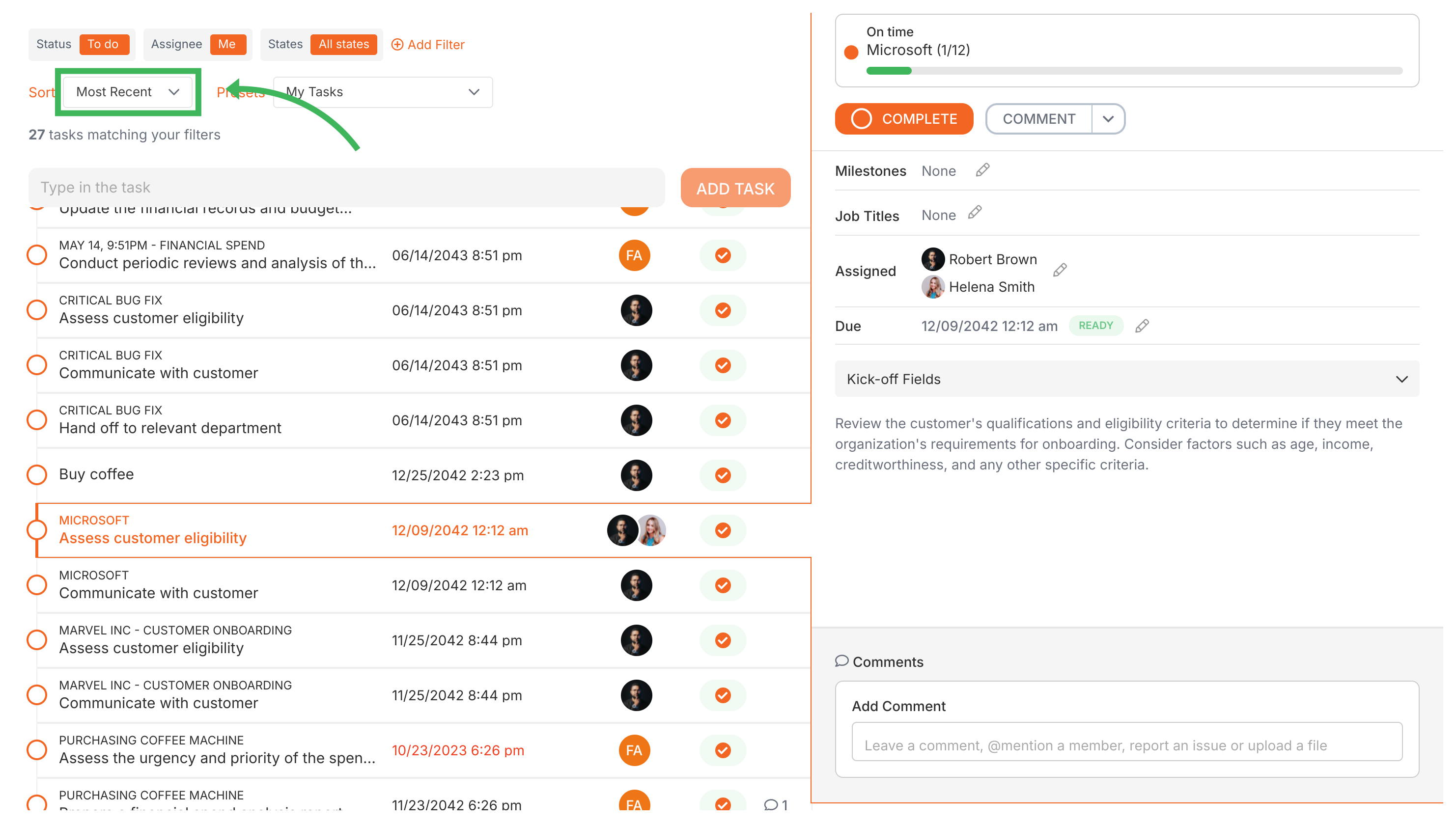 Easy Task Sorting