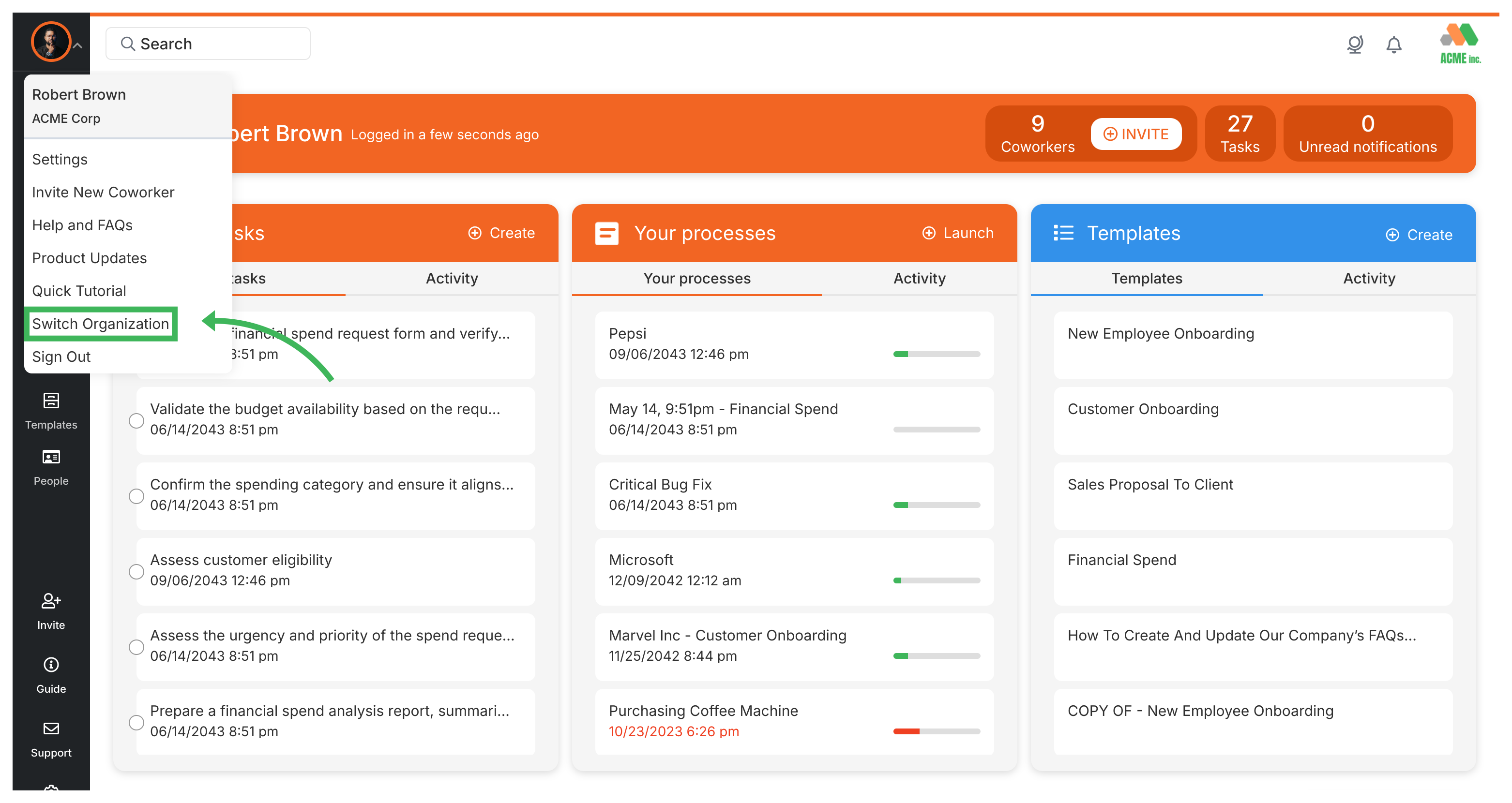 Organization Switcher