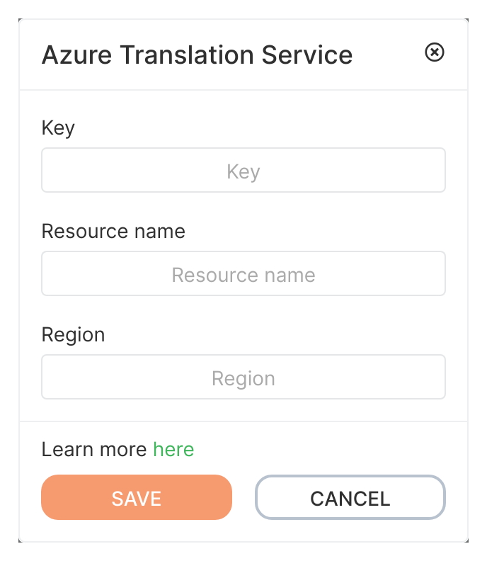 Azure translation service