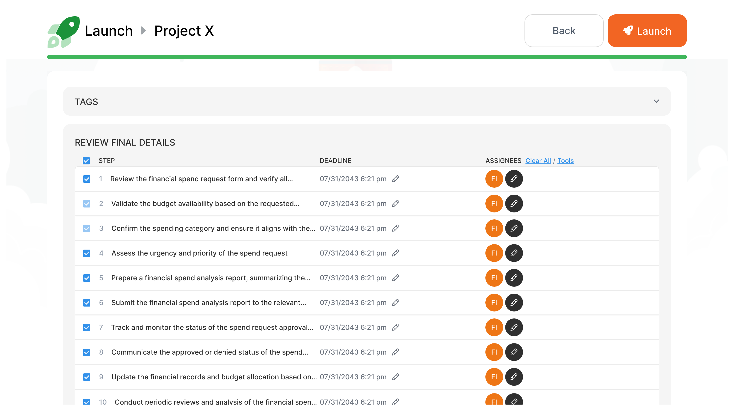 Edit before launch · Tallyfy Pro