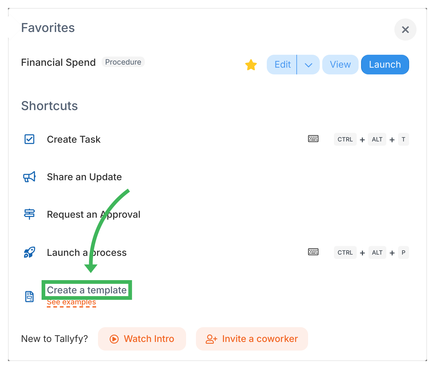 Create your first template · Tallyfy Pro