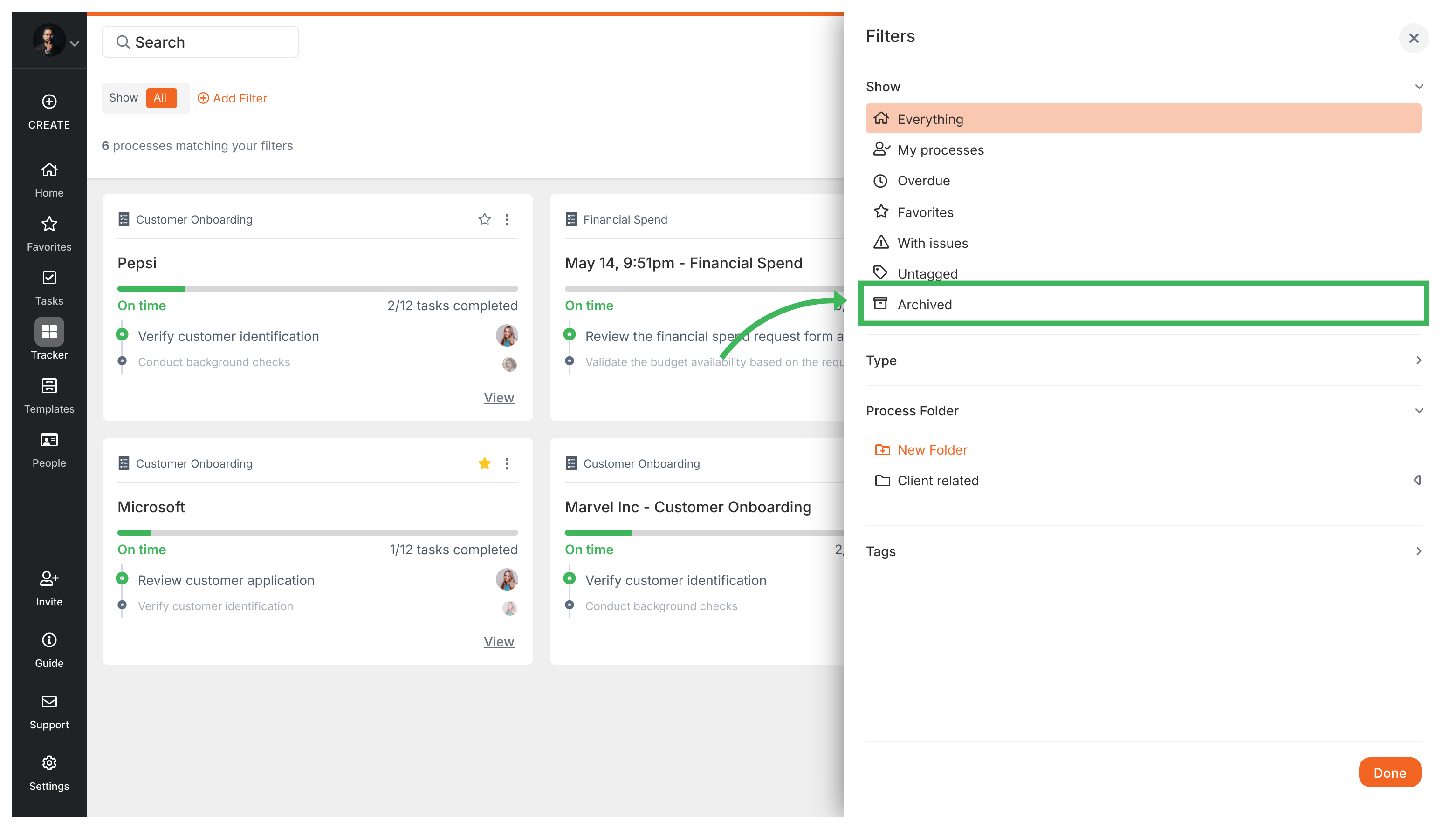 Delete a process · Tallyfy Pro