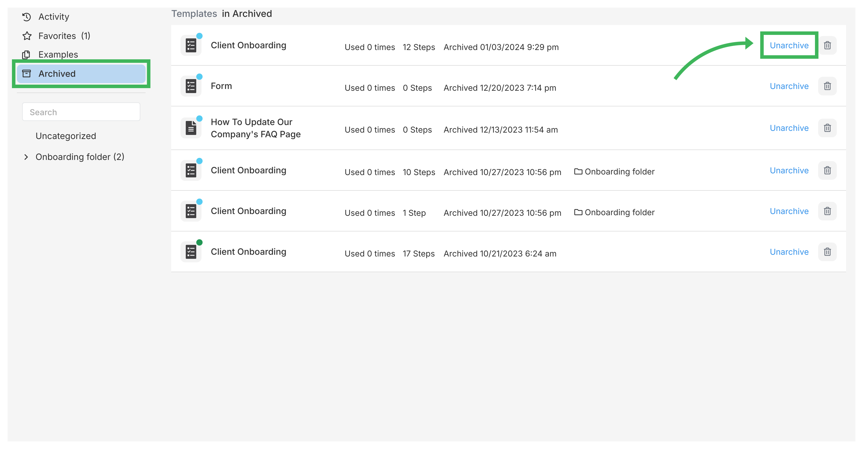Using folders for templates · Tallyfy Pro